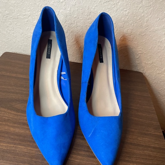 Forever 21 Blue Heels Size 10 - Picture 2 of 6